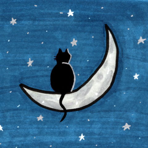 The original MoonCat drawing.