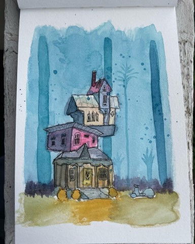 Fan art of the book cover for Under the Whispering Door