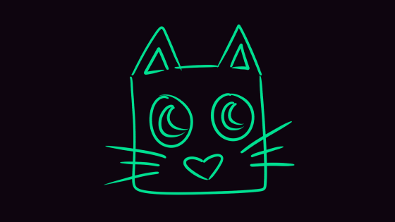 An animation of MoonCat yawning.