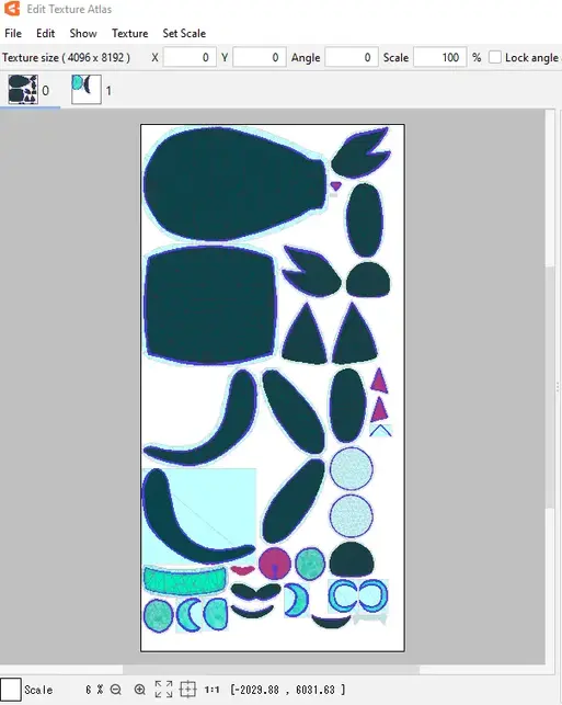 The texture atlas for MoonCat's model.
